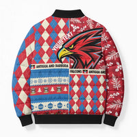 Personalized Antigua & Barbuda Cricket Christmas Bomber Puffer Jacket Merry Xmas Falcons - Wonder Print Shop