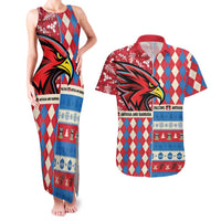 Personalized Antigua & Barbuda Cricket Christmas Couples Matching Tank Maxi Dress and Hawaiian Shirt Merry Xmas Falcons - Wonder Print Shop