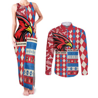 Personalized Antigua & Barbuda Cricket Christmas Couples Matching Tank Maxi Dress and Long Sleeve Button Shirt Merry Xmas Falcons - Wonder Print Shop