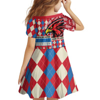 Personalized Antigua & Barbuda Cricket Christmas Kid Short Sleeve Dress Merry Xmas Falcons - Wonder Print Shop