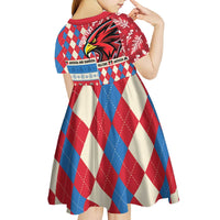 Personalized Antigua & Barbuda Cricket Christmas Kid Short Sleeve Dress Merry Xmas Falcons - Wonder Print Shop