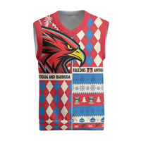 Personalized Antigua and Barbuda Cricket Christmas Knitted V-Neck Vest Merry Xmas Falcons - Wonder Print Shop