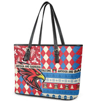 Antigua & Barbuda Cricket Christmas Leather Tote Bag Merry Xmas Falcons - Wonder Print Shop