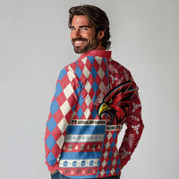 Personalized Antigua & Barbuda Cricket Christmas Long Sleeve Polo Shirt Merry Xmas Falcons - Wonder Print Shop