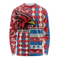 Personalized Antigua & Barbuda Cricket Christmas Long Sleeve Shirt Merry Xmas Falcons - Wonder Print Shop