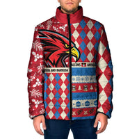 Personalized Antigua & Barbuda Cricket Christmas Padded Jacket Merry Xmas Falcons - Wonder Print Shop