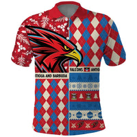 Personalized Antigua & Barbuda Cricket Christmas Polo Shirt Merry Xmas Falcons - Wonder Print Shop
