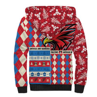 Personalized Antigua & Barbuda Cricket Christmas Sherpa Hoodie Merry Xmas Falcons - Wonder Print Shop