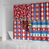 Antigua & Barbuda Cricket Christmas Shower Curtain Merry Xmas Falcons - Wonder Print Shop