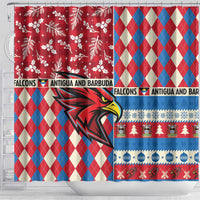 Antigua & Barbuda Cricket Christmas Shower Curtain Merry Xmas Falcons - Wonder Print Shop
