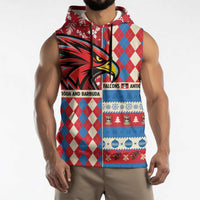 Personalized Antigua & Barbuda Cricket Christmas Sleeveless Hoodie Merry Xmas Falcons - Wonder Print Shop