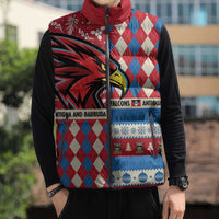 Personalized Antigua & Barbuda Cricket Christmas Sleeveless Puffer Jacket Merry Xmas Falcons - Wonder Print Shop