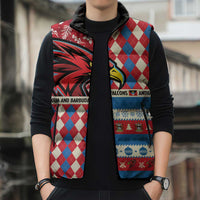 Personalized Antigua & Barbuda Cricket Christmas Sleeveless Puffer Jacket Merry Xmas Falcons - Wonder Print Shop