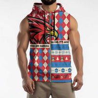 Personalized Antigua & Barbuda Cricket Christmas Sleeveless Zip Hoodie Merry Xmas Falcons - Wonder Print Shop
