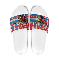 Antigua & Barbuda Cricket Christmas Slide Sandals Merry Xmas Falcons - Wonder Print Shop