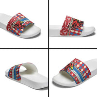 Antigua & Barbuda Cricket Christmas Slide Sandals Merry Xmas Falcons - Wonder Print Shop