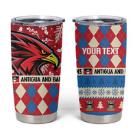 Personalized Antigua & Barbuda Cricket Christmas Tumbler Cup Merry Xmas Falcons - Wonder Print Shop