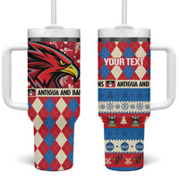 Personalized Antigua & Barbuda Cricket Christmas Tumbler With Handle Merry Xmas Falcons - Wonder Print Shop