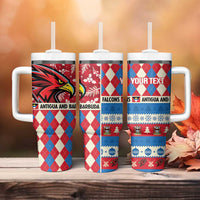 Personalized Antigua & Barbuda Cricket Christmas Tumbler With Handle Merry Xmas Falcons - Wonder Print Shop