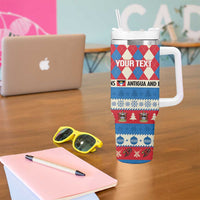 Personalized Antigua & Barbuda Cricket Christmas Tumbler With Handle Merry Xmas Falcons - Wonder Print Shop