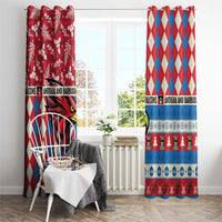 Antigua & Barbuda Cricket Christmas Window Curtain Merry Xmas Falcons - Wonder Print Shop