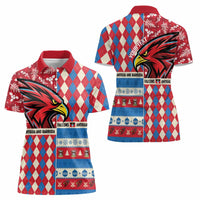 Personalized Antigua & Barbuda Cricket Christmas Women Polo Shirt Merry Xmas Falcons - Wonder Print Shop