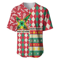 Personalized Amazon Warriors Cricket Christmas Baseball Jersey Guyana Merry Xmas - Wonder Print Shop