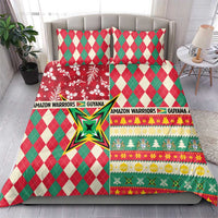 Amazon Warriors Cricket Christmas Bedding Set Guyana Merry Xmas - Wonder Print Shop