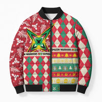 Personalized Amazon Warriors Cricket Christmas Bomber Puffer Jacket Guyana Merry Xmas - Wonder Print Shop