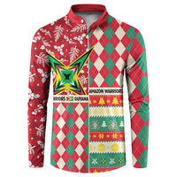 Personalized Amazon Warriors Cricket Christmas Button Sweatshirt Guyana Merry Xmas - Wonder Print Shop