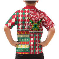 Personalized Amazon Warriors Cricket Christmas Family Matching Mermaid Dress and Hawaiian Shirt Guyana Merry Xmas - Wonder Print Shop