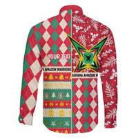 Personalized Amazon Warriors Cricket Christmas Family Matching Off The Shoulder Long Sleeve Dress and Hawaiian Shirt Guyana Merry Xmas - Wonder Print Shop