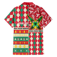 Personalized Amazon Warriors Cricket Christmas Family Matching Puletasi and Hawaiian Shirt Guyana Merry Xmas - Wonder Print Shop