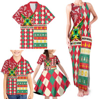 Personalized Amazon Warriors Cricket Christmas Family Matching Tank Maxi Dress and Hawaiian Shirt Guyana Merry Xmas - Wonder Print Shop