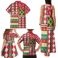 Personalized Amazon Warriors Cricket Christmas Family Matching Tank Maxi Dress and Hawaiian Shirt Guyana Merry Xmas - Wonder Print Shop