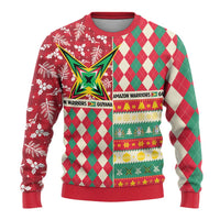 Personalized Amazon Warriors Cricket Christmas Ugly Christmas Sweater Guyana Merry Xmas - Wonder Print Shop