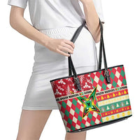 Amazon Warriors Cricket Christmas Leather Tote Bag Guyana Merry Xmas - Wonder Print Shop