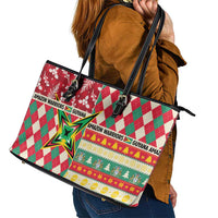 Amazon Warriors Cricket Christmas Leather Tote Bag Guyana Merry Xmas - Wonder Print Shop