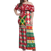Personalized Amazon Warriors Cricket Christmas Off Shoulder Maxi Dress Guyana Merry Xmas - Wonder Print Shop