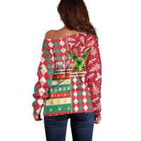 Personalized Amazon Warriors Cricket Christmas Off Shoulder Sweater Guyana Merry Xmas - Wonder Print Shop