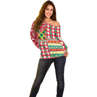 Personalized Amazon Warriors Cricket Christmas Off Shoulder Sweater Guyana Merry Xmas - Wonder Print Shop