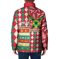 Personalized Amazon Warriors Cricket Christmas Padded Jacket Guyana Merry Xmas - Wonder Print Shop