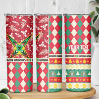 Personalized Amazon Warriors Cricket Christmas Skinny Tumbler Guyana Merry Xmas - Wonder Print Shop