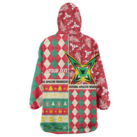 Personalized Amazon Warriors Cricket Christmas Wearable Blanket Hoodie Guyana Merry Xmas - Wonder Print Shop