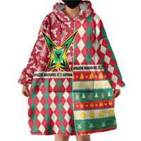 Personalized Amazon Warriors Cricket Christmas Wearable Blanket Hoodie Guyana Merry Xmas - Wonder Print Shop