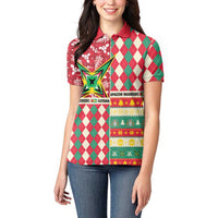 Personalized Amazon Warriors Cricket Christmas Women Polo Shirt Guyana Merry Xmas - Wonder Print Shop