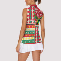 Personalized Amazon Warriors Cricket Christmas Women Sleeveless Polo Shirt Guyana Merry Xmas - Wonder Print Shop