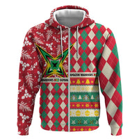 Personalized Amazon Warriors Cricket Christmas Zip Hoodie Guyana Merry Xmas - Wonder Print Shop
