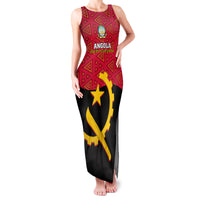 Personalised Angola Independence Day Family Matching Tank Maxi Dress and Hawaiian Shirt Angolan Samakaka With Giant Sable Antelope - Wonder Print Shop