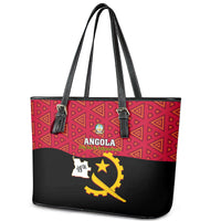 Personalised Angola Independence Day Leather Tote Bag Angolan Samakaka With Giant Sable Antelope - Wonder Print Shop